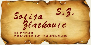 Sofija Zlatković vizit kartica
